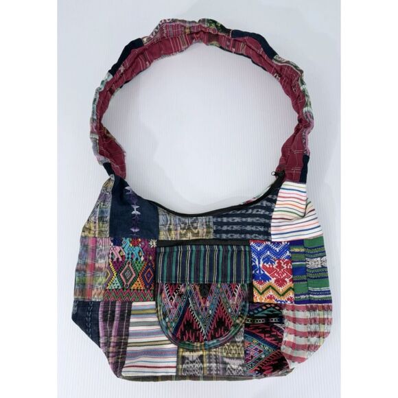 Unbranded Handbags - Boho Hippie Hobo Large Shoulder Bag Fabric Purse Patchwork Multicolors